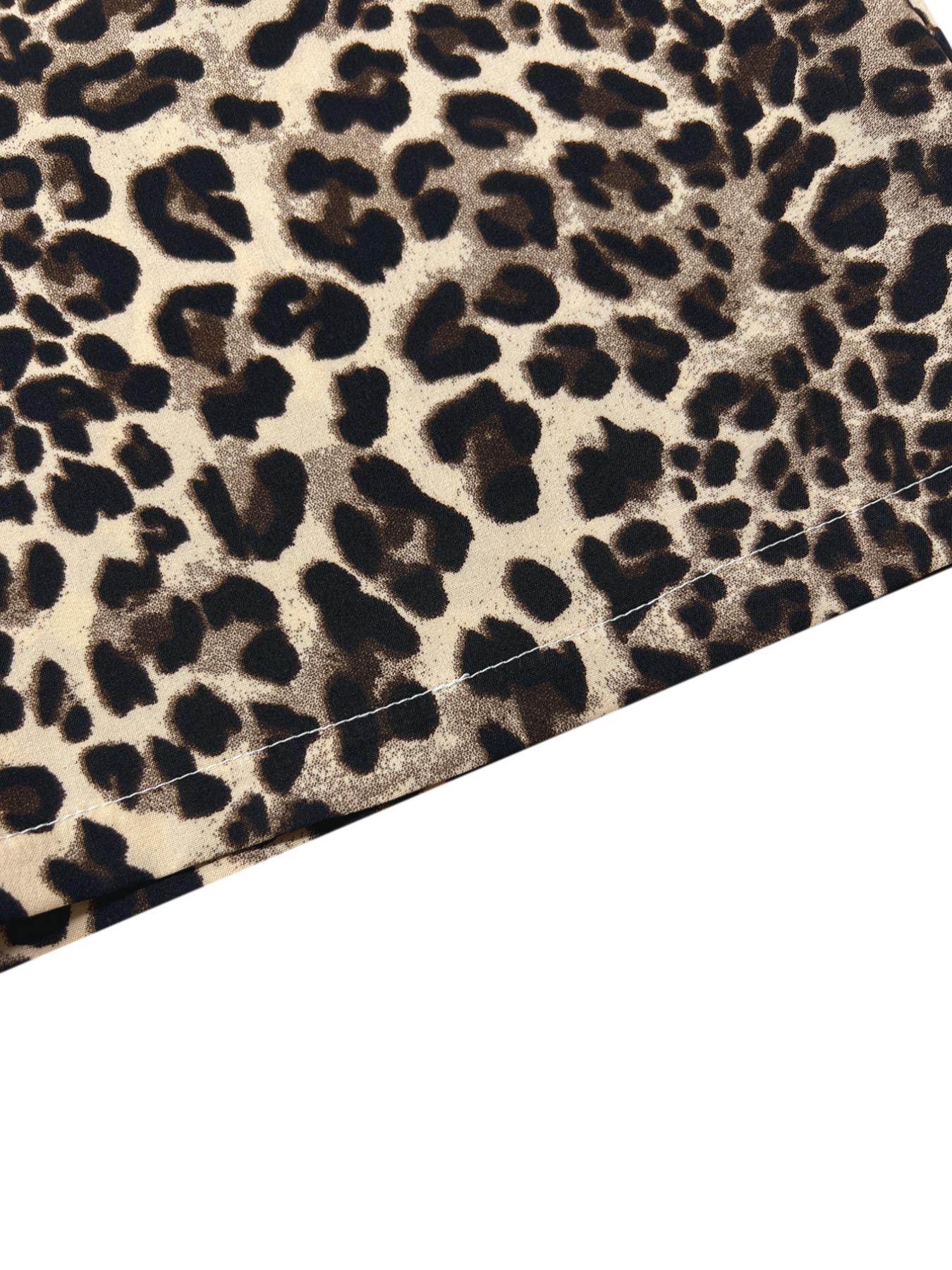Women's Leopard Print Tie Front Pocket Wide Leg Pants, Casual Comfy Straight Leg Trousers for Daily Wear, Ladies Bottoms for All Seasons, Womenswear, Casual Chic Trousers