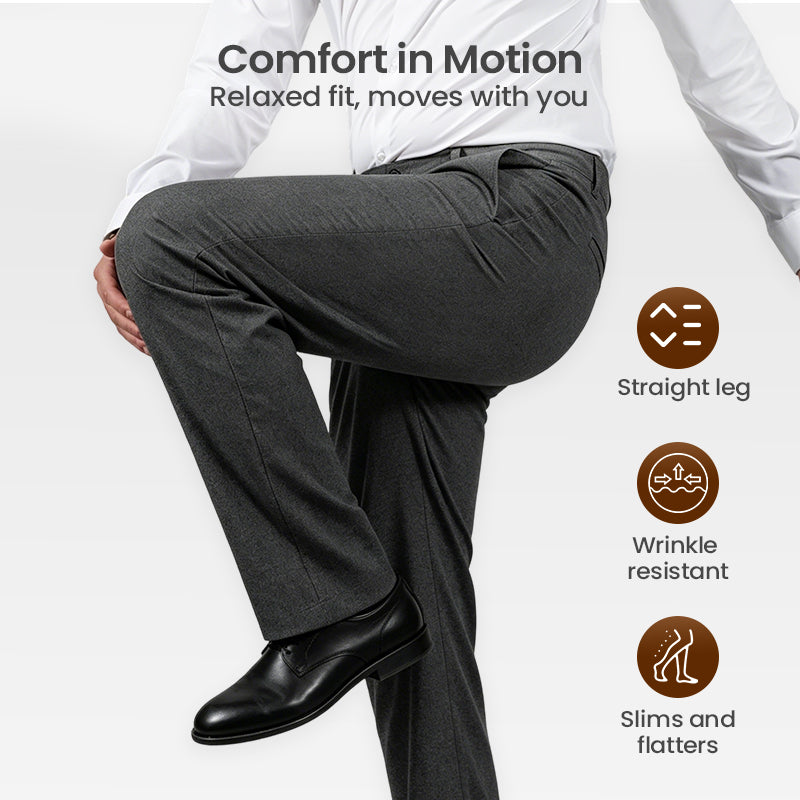 Men’s Casual Pleated Wide-Leg Pants