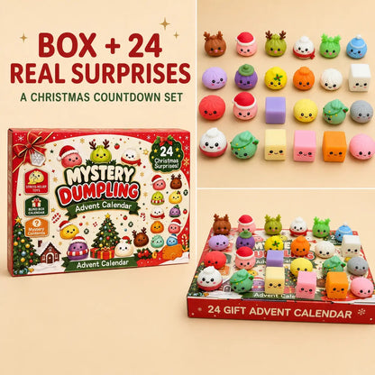 Christmas Mini Squishies Advent Calendar 2026, 24-Day Holiday Countdown Fidget Stress Relief Set, Cute Dumpling Squeeze Figures for Indoor Recreation, Stocking Stuffers, Xmas Party Favors, Small Surprise Gifts for Kids Teens Adults,sohochic