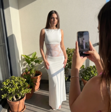 floor-length gown