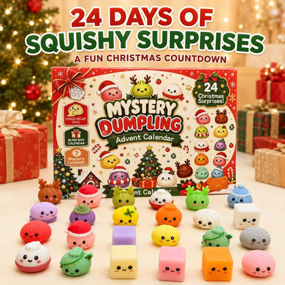 Christmas Mini Squishies Advent Calendar 2026, 24-Day Holiday Countdown Fidget Stress Relief Set, Cute Dumpling Squeeze Figures for Indoor Recreation, Stocking Stuffers, Xmas Party Favors, Small Surprise Gifts for Kids Teens Adults,sohochic
