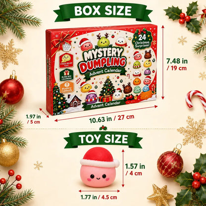 Christmas Mini Squishies Advent Calendar 2026, 24-Day Holiday Countdown Fidget Stress Relief Set, Cute Dumpling Squeeze Figures for Indoor Recreation, Stocking Stuffers, Xmas Party Favors, Small Surprise Gifts for Kids Teens Adults,sohochic