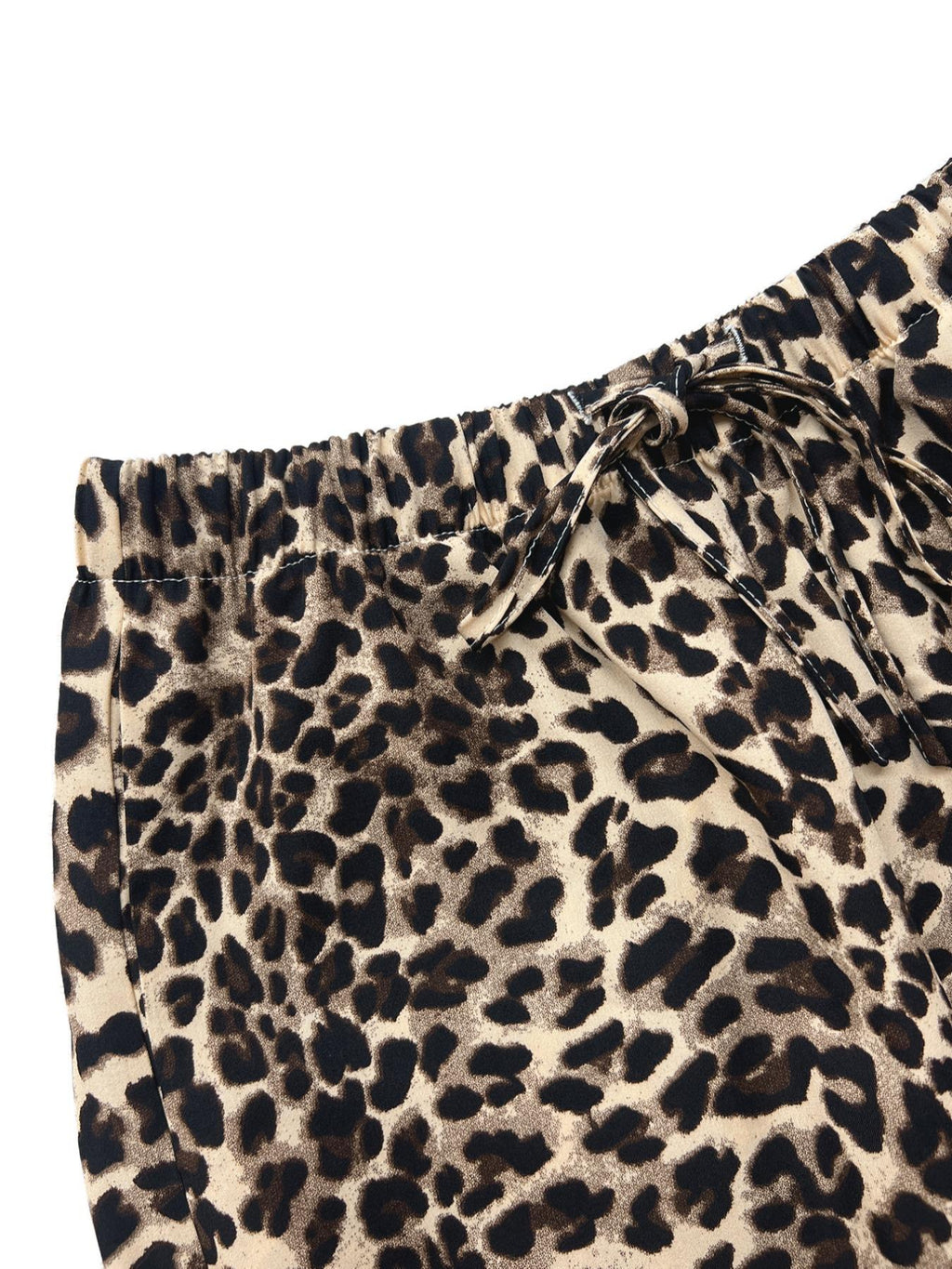 Women's Leopard Print Tie Front Pocket Wide Leg Pants, Casual Comfy Straight Leg Trousers for Daily Wear, Ladies Bottoms for All Seasons, Womenswear, Casual Chic Trousers