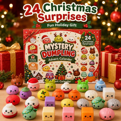 Christmas Mini Squishies Advent Calendar 2026, 24-Day Holiday Countdown Fidget Stress Relief Set, Cute Dumpling Squeeze Figures for Indoor Recreation, Stocking Stuffers, Xmas Party Favors, Small Surprise Gifts for Kids Teens Adults,sohochic